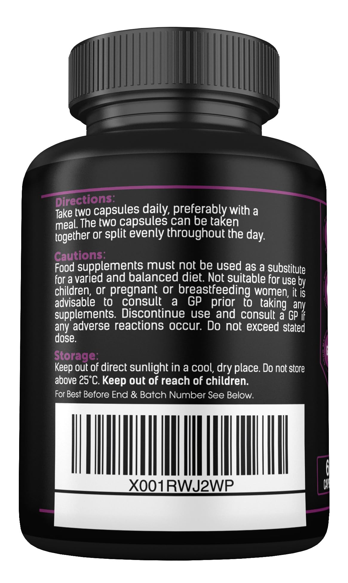 Collagen Supplements for Women-100% Marine Collagen Boosted with Hyaluronic Acid, Vitamin C, Niacinamide & 2,000mg Botanical Blend including Lions Mane, Ashwagandha, Maca and Psyllium Husk-60 Capsules