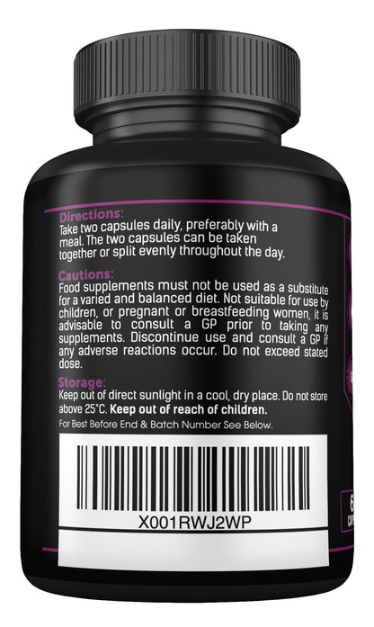 Collagen Supplements for Women-100% Marine Collagen Boosted with Hyaluronic Acid, Vitamin C, Niacinamide & 2,000mg Botanical Blend including Lions Mane, Ashwagandha, Maca and Psyllium Husk-60 Capsules