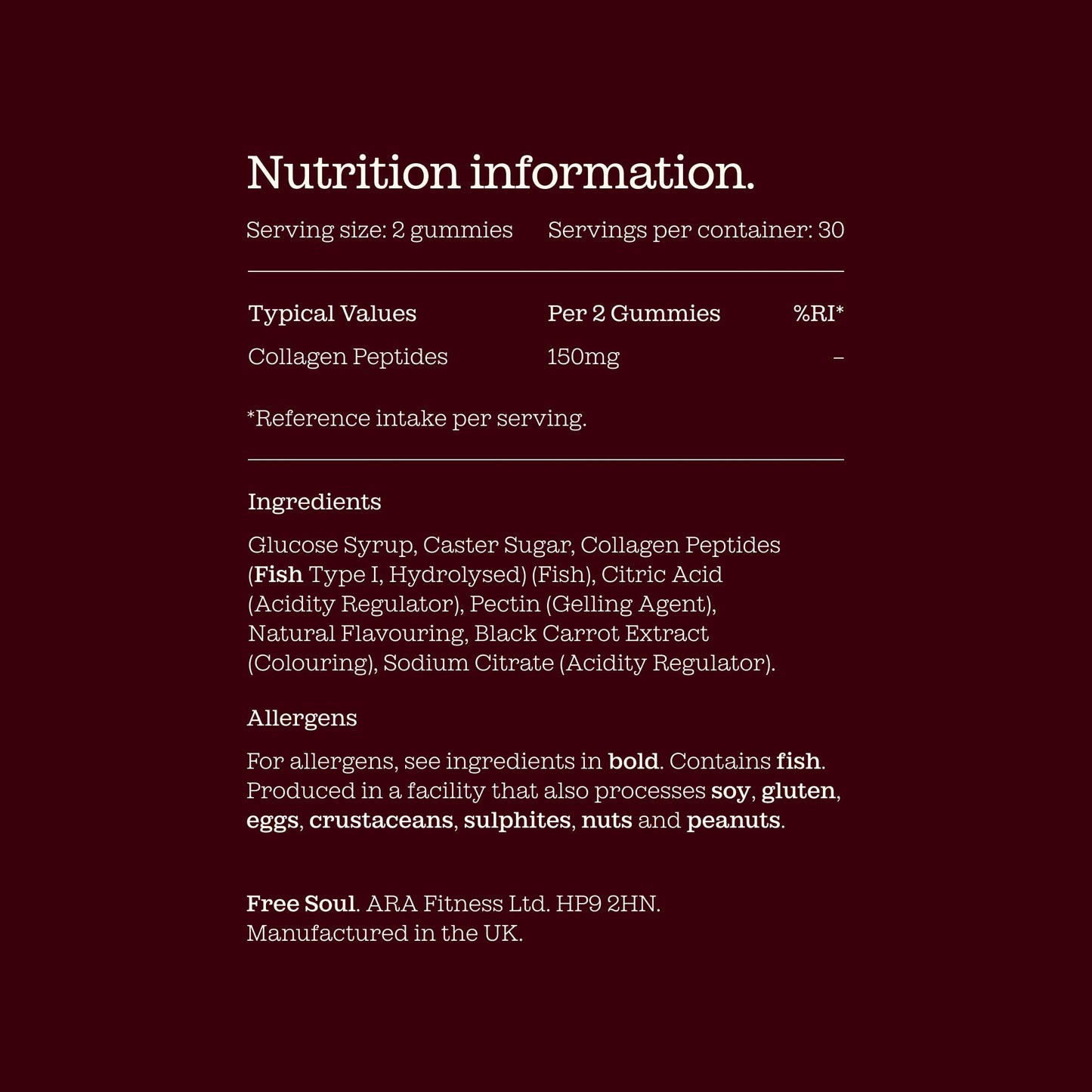 Collagen Gummies by Free Soul | High Strength Marine Collagen Supplement | Advanced Superior Type 1 Hydrolysed Collagen Peptides | Triple Strength Pure Formulation Supplement | 60 Gummies
